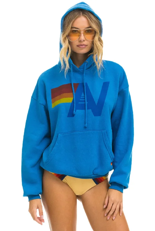 AVIATOR NATION UNISEX LOGO PULLOVER RELAXED HOODIE - OCEAN