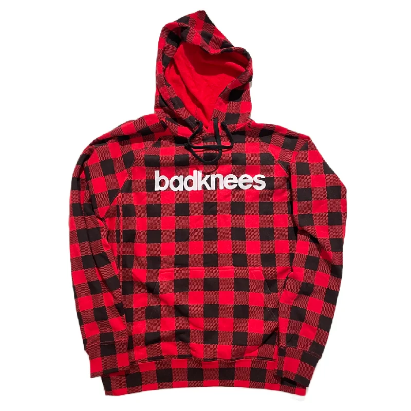 badknees Hoodie - Red Buffalo Plaid