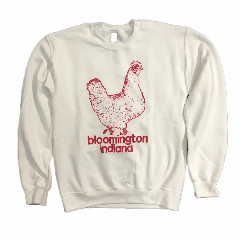 Bloomington Indiana Chicken Sweatshirt - White