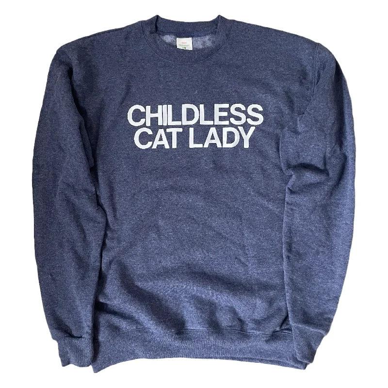 Childless Cat Lady Sweatshirt -  Heathery Navy