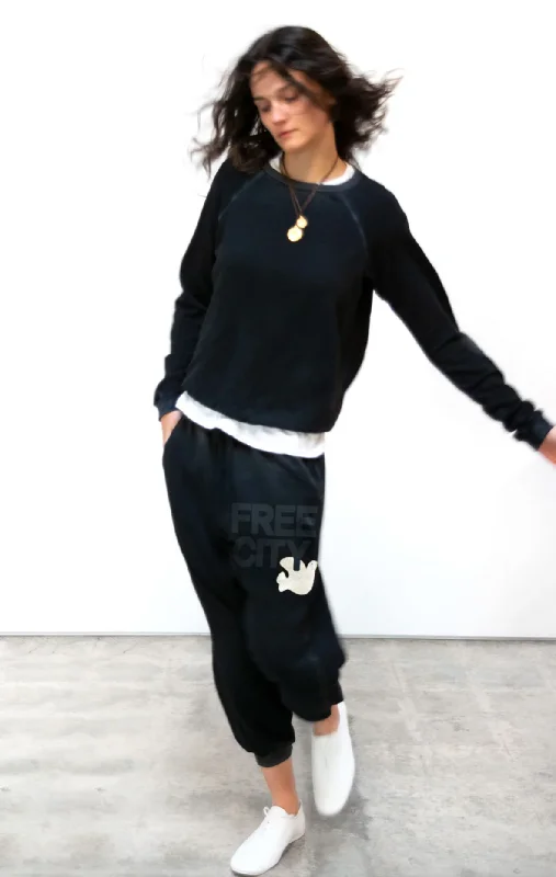 FREE CITY Lucky Rabbits Sweatshirt in SUPERBLACK