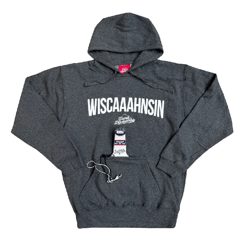 Gray "Wiscaaahnsin" Tailgate Pouch Hoodie