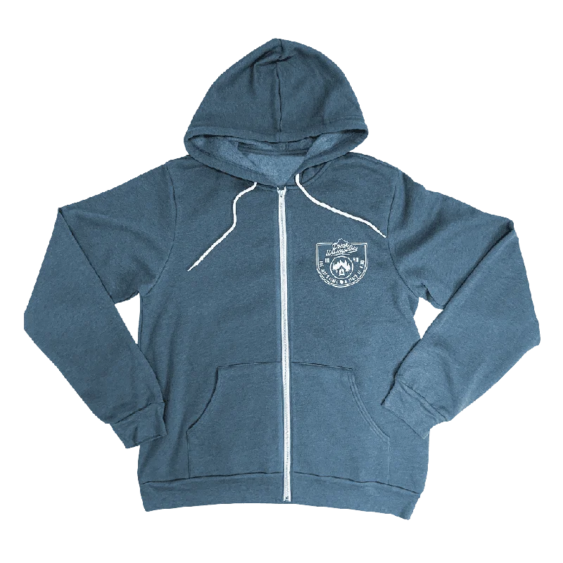 Heather Deep Teal "State of Mind" Zip Up Hoodie