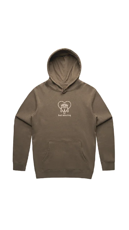 Heavy Weight AW Crying Heart Hoodie Walnut / Front Print