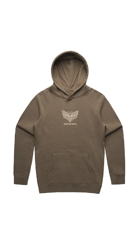 Heavy Weight AW Death Moth Hoodie Walnut / Front Print