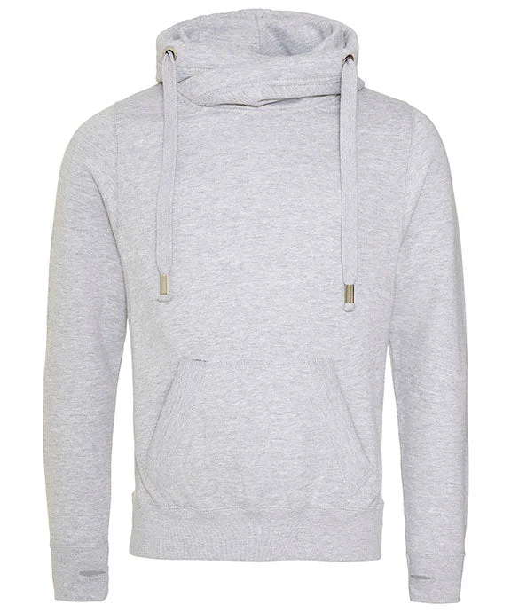 JHA021 - Just Hoods By AWDis Mens Heavyweight Cross Over Neck Hooded Sweatshirt