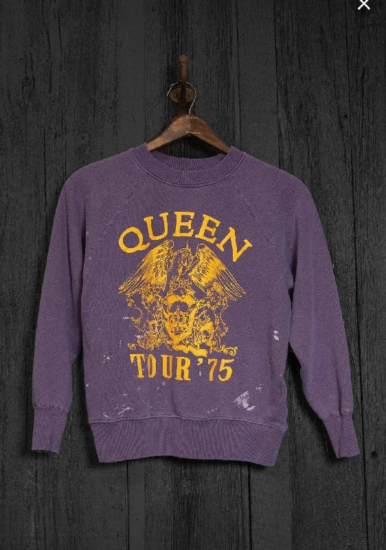 MADEWORN QUEEN TOUR '75 CREW FLEECE IN PURPLE