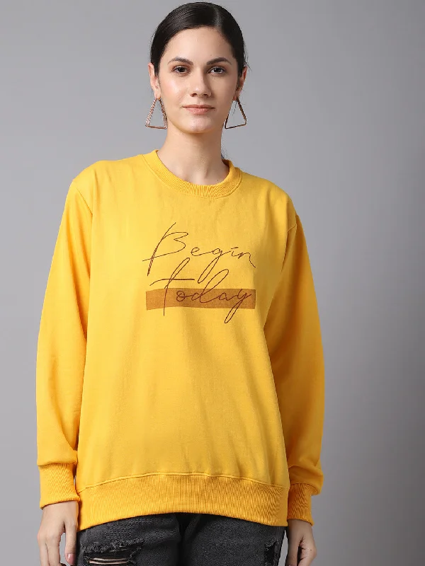 Vimal Jonney Fleece Round Neck Printed Sweatshirt For Women