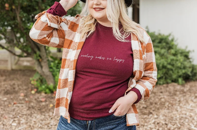 reading makes me happy sweatshirt