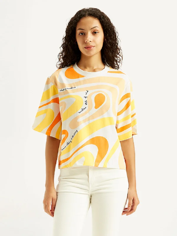 Women's Abstract Print Relaxed Fit T-shirt