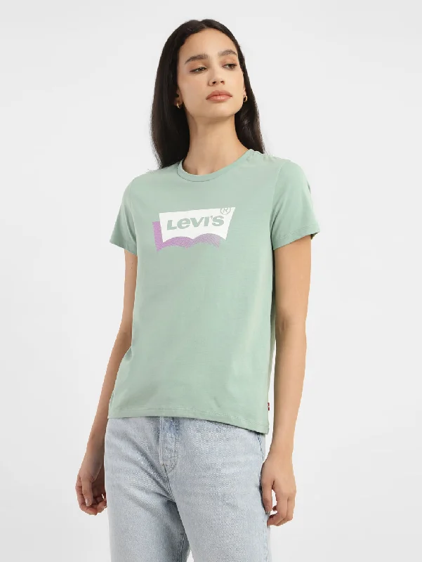 Women's Brand Logo Crew Neck T-shirt