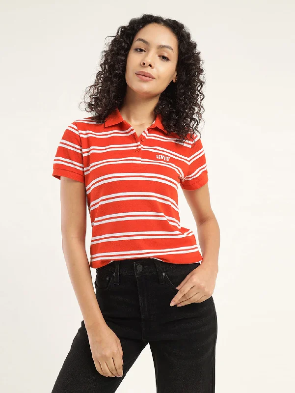 Women's Graphic Print Oversized Polo T-Shirt