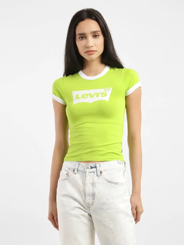 Women's Brand Logo Slim Fit T-shirt