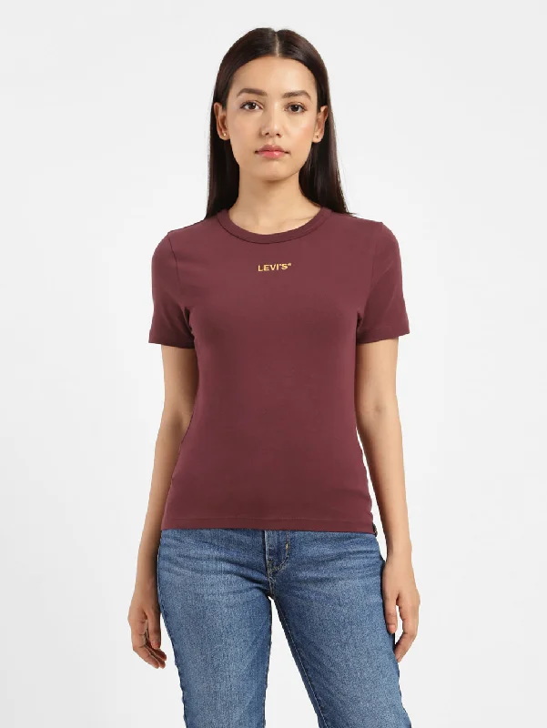 Women's Brand Logo Slim Fit T-shirt