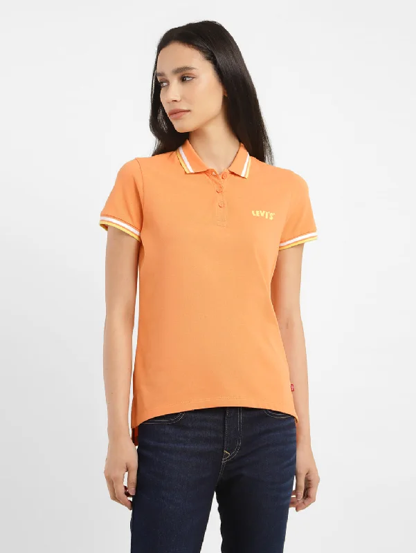 Women's Solid Polo T-shirt