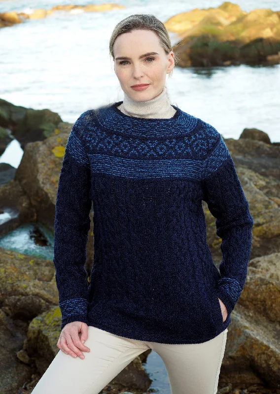 Aran Fairisle Sweater | Blue - Clearance