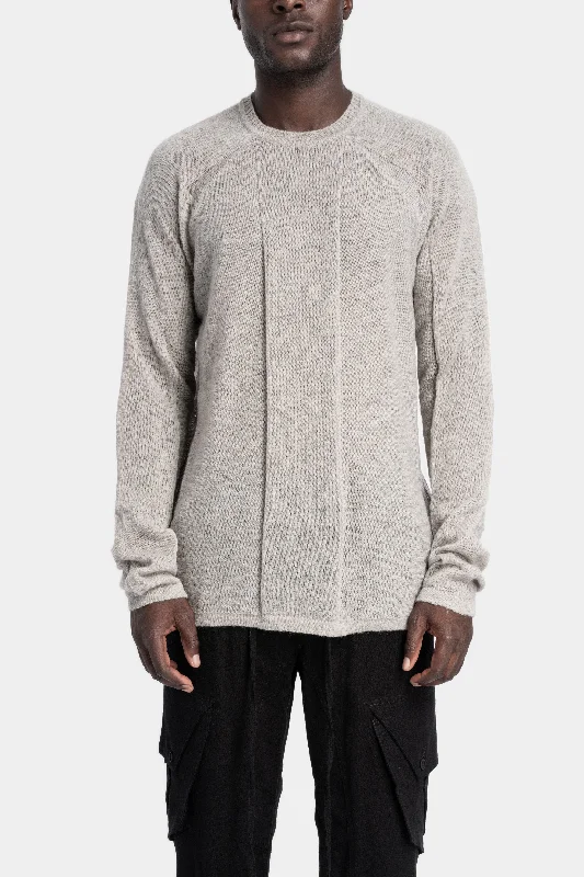 Crewneck knit sweater, Plaster