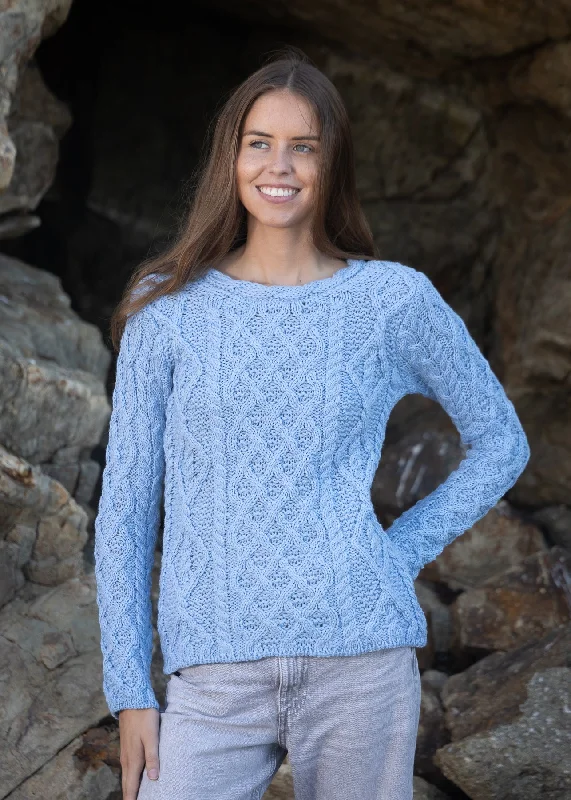 Women's Lambay Aran Sweater | Morning Sky