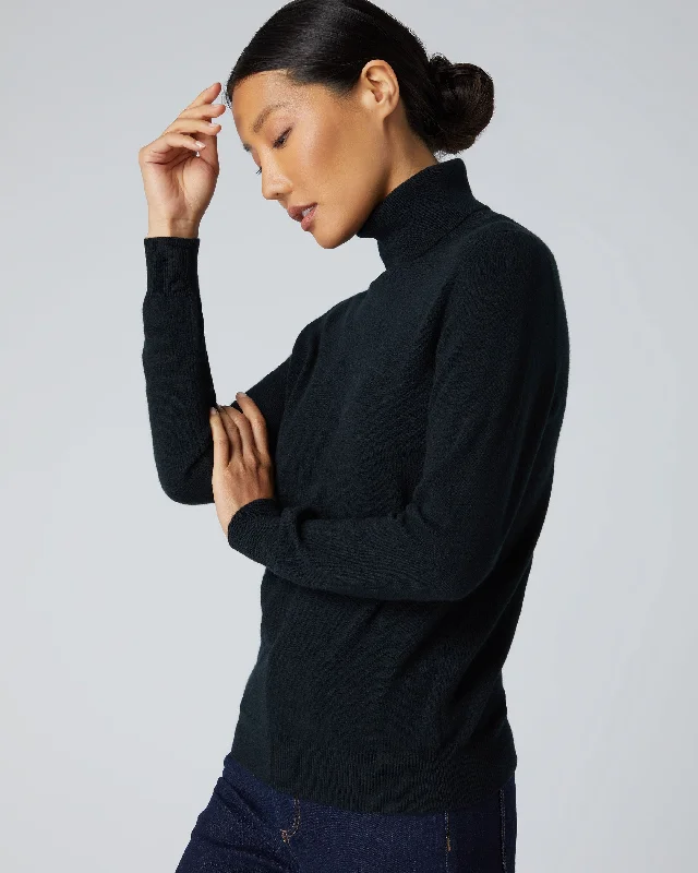 Women's Luna Turtle Neck Cashmere Sweater Black