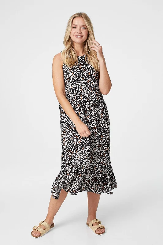 Printed Sleeveless Smock Dress