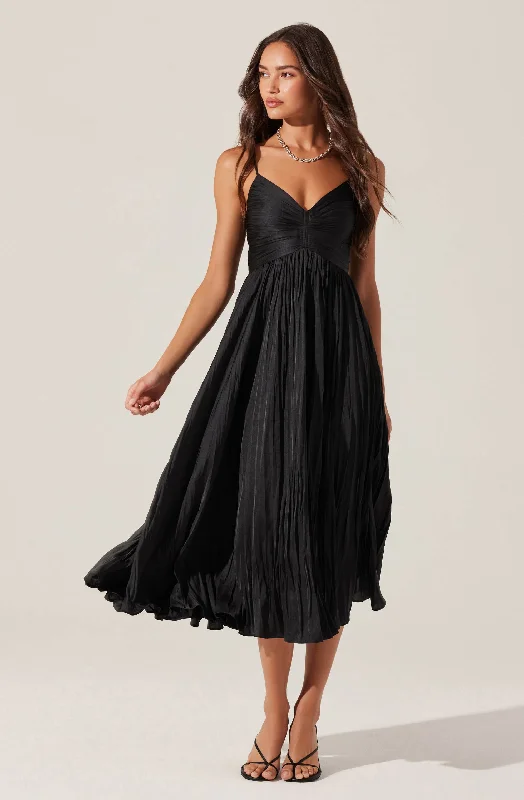 Maeve Pleated Midi Dress