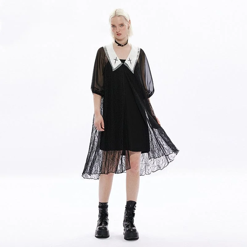 Women's Gothic Lace Black Little Dress