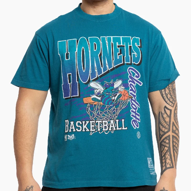 Mitchell & Ness NBA Basket Tee Charlotte Hornets Teal