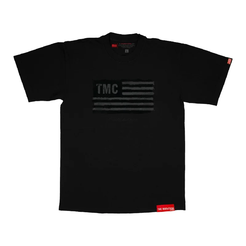 TMC Distressed Flag T-Shirt - Black/Black