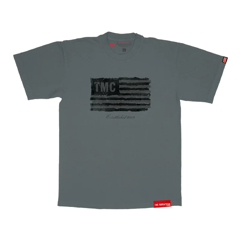 TMC Distressed Flag T-Shirt - Dark Sage/Black