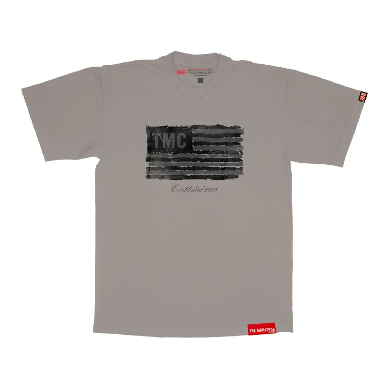 TMC Distressed Flag T-Shirt - Mocha Grey/Black