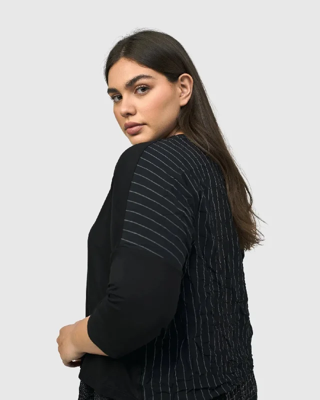 Andromeda Cropped Cardigan, Stripes