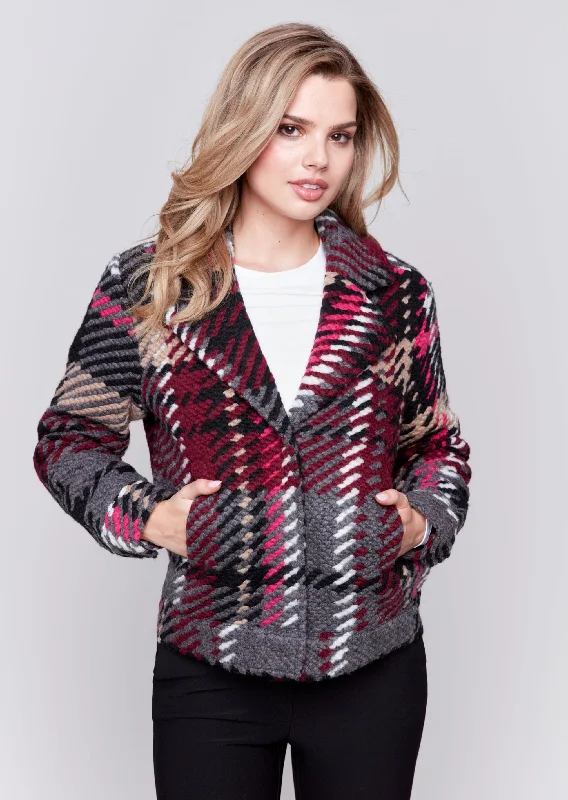 Charlie B - Wool Plaid Short Jacket -SALE