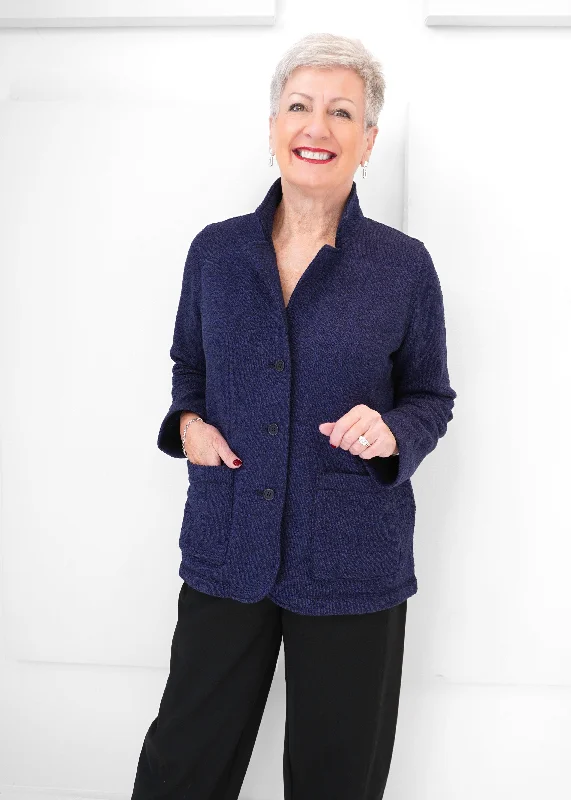 Eileen Fisher - Organic Cotton Terry Stand Collar Jacket