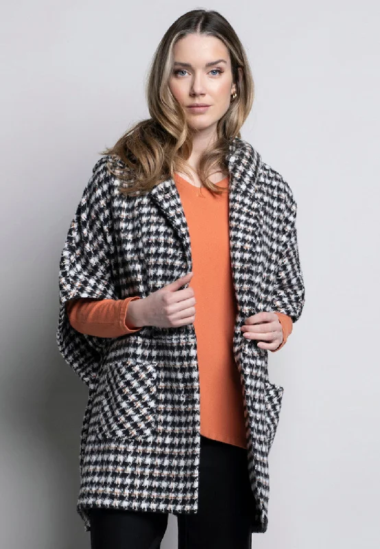 Houndstooth Hooded Cape