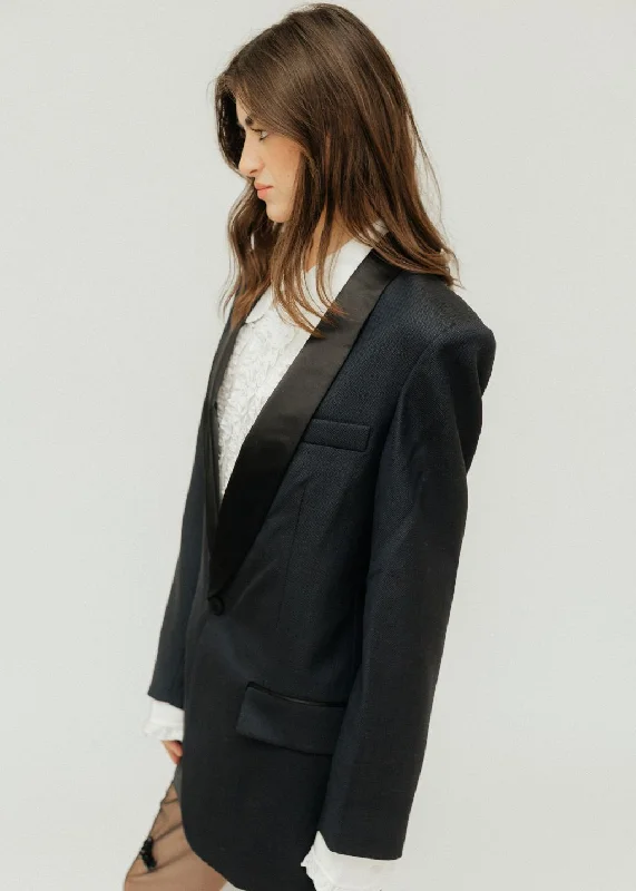 Tibi Birdseye Tuxedo Jacket