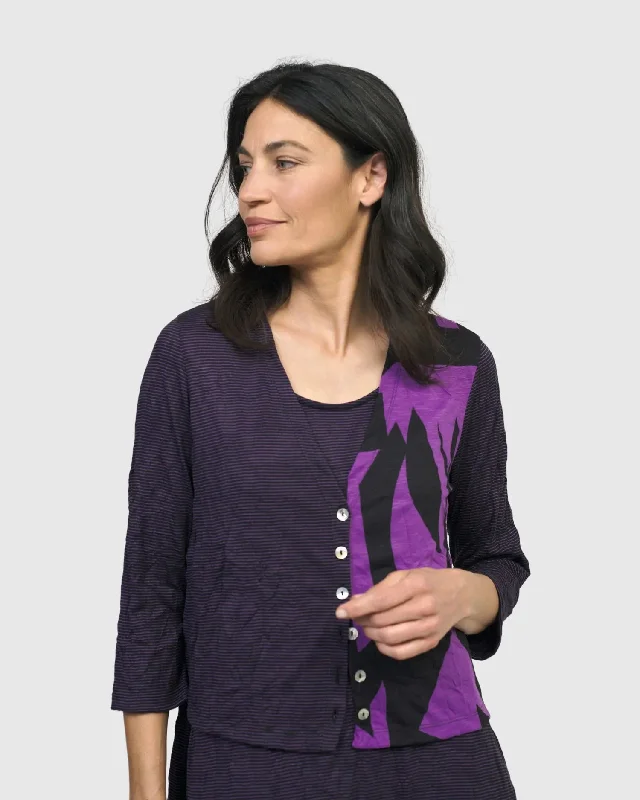 Trapezoid Cardigan, Violet